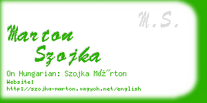 marton szojka business card